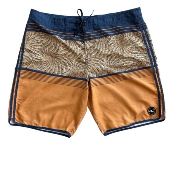 O'Neill Blue and Orange Flat front Board Shorts - Size 40 - Picture 1 of 4